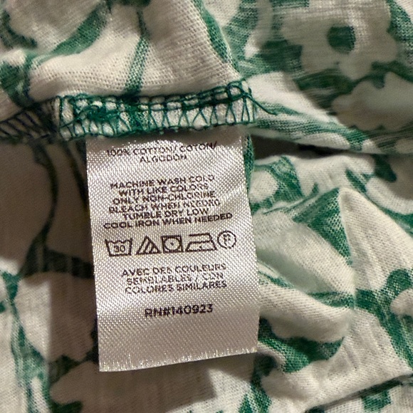 LOFT Green and White Floral Short Sleeve Tee - Picture 5 of 5